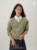 shyshystill/shy202408026/三色慵懒经典高品质v领全羊毛针织衫套头毛衣 商品缩略图4
