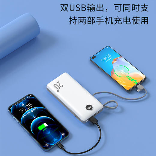 sayrelances塞尔兰斯充电宝， 超大容量20000mAh，快充且自带双线【G】 商品图1