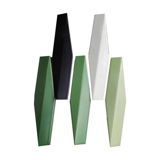 墙砖奶茶瓷砖黑色咖啡店绿色墙砖哑面长菱形艺术背景石小未来玄关 商品图4