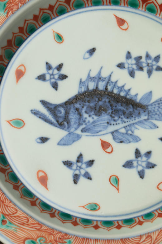 莲画堂红绿彩鱼藻壶承 商品图3