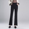 松紧高腰微喇裤秋季时尚，气质休闲裤黑色大码长款喇叭裤MYX-5505 商品缩略图0
