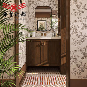 玫瑰花厨房枝蔓墙砖浴室法式300900地砖砖卫生间瓷砖复古厕所粉色