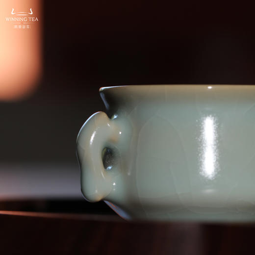 问鼎汝瓷收藏款天青鱼耳缸杯（双耳） 商品图3