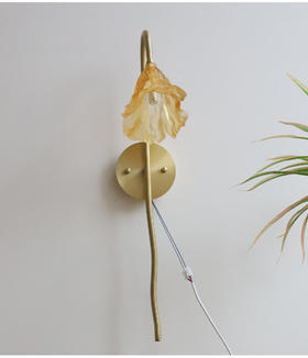 风新盏中国灯具禅意中古客厅墙壁琉璃枯荷中式灯云石壁灯全铜背景