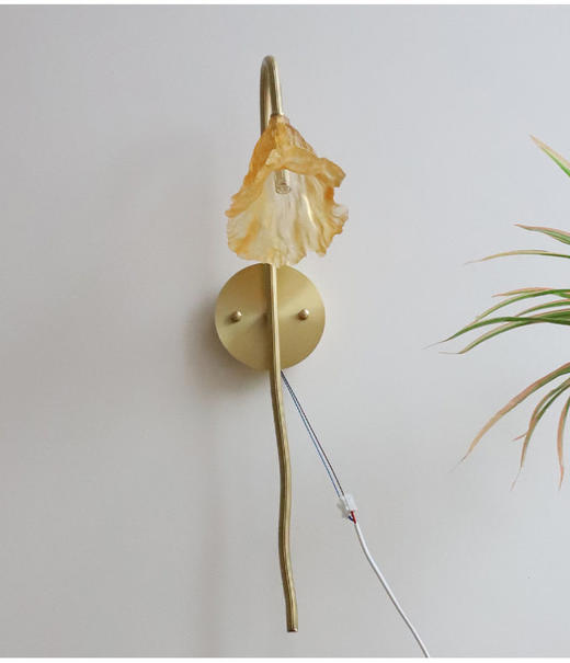 风新盏中国灯具禅意中古客厅墙壁琉璃枯荷中式灯云石壁灯全铜背景 商品图0