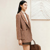 玳莎人字纹毛呢厚西装女2024年冬季新款职业通勤高级感复古外套  ED37302 商品缩略图2