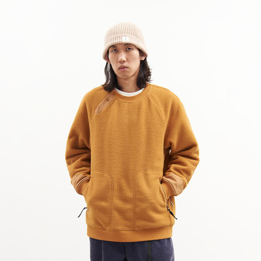 吃茶去chichaqu24秋冬山系抓绒摇粒绒套头衫保暖户外加厚圆领卫衣 商品图0