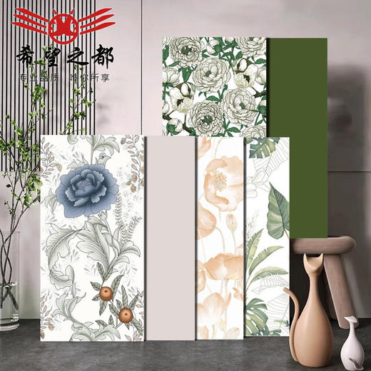 复古柔光浴室花砖卫生间背景墙全瓷400瓷砖法式花片墙砖奶油x800 商品图0