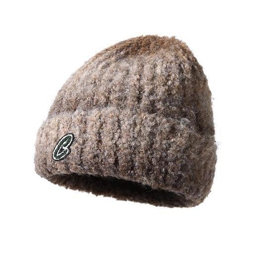 CACUSS 帽子女秋冬2024毛线帽渐变保暖字母时尚加厚针织帽大头冷帽防寒ZZ240641 商品图4