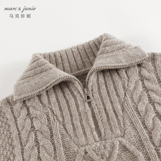 马克珍妮男童立体扭花polo领毛衣儿童针织衫2024年秋冬新品241766 商品图4