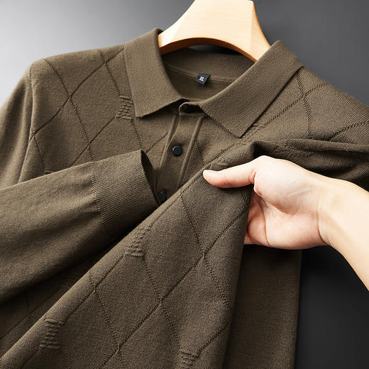 【新款DPF】大依优型大码翻领毛衣针织衫毛衫休闲加肥加大男士胖子大码内搭上衣打底衫 商品图4