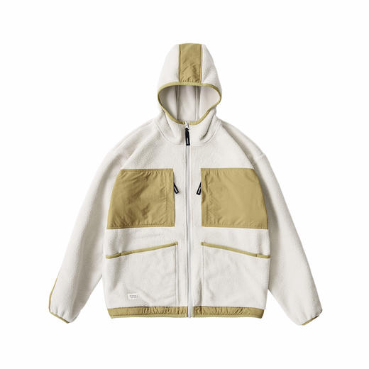 吃茶去chichaqu24秋冬抓绒摇粒绒带帽外套户外保暖加厚复古山系 商品图5