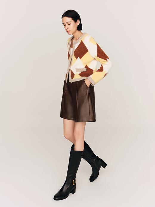 A字廓形 免洗pu小羊皮质感短裤FB467523O 商品图1