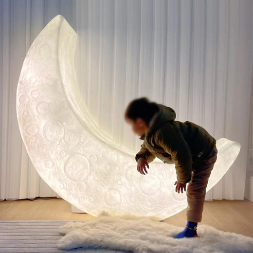 月亮卧室灯网红样板间户外装饰北欧客厅月牙设计师躺椅落地灯氛围 商品图2