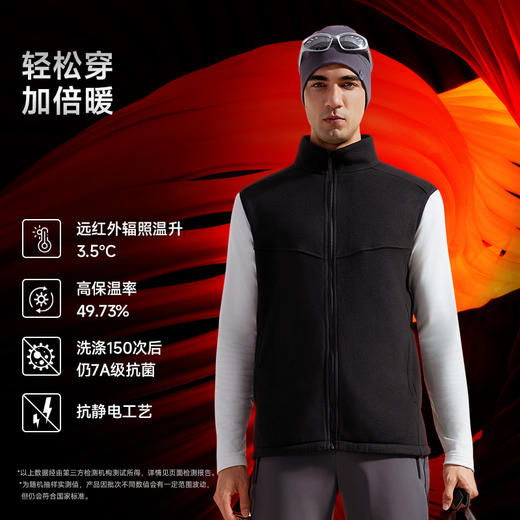 素湃SUPIELD摇粒绒马甲7A抗菌外穿抓绒保暖背心立领坎肩无袖外套 商品图2