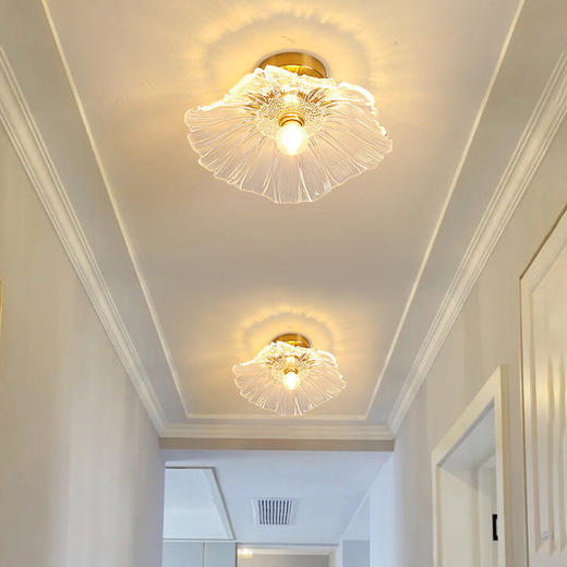 灯吸顶灯关灯复古轻奢网红过吸顶灯玄关走廊道荷叶过道灯玄网红小 商品图1