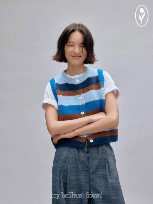 shyshystill/shy202408032/撞色设计圈圈纱感羊毛重磅针织马甲 商品图0