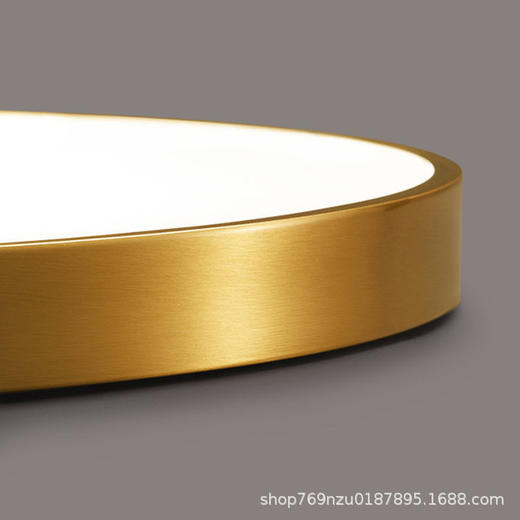 全铜过道LED阳台纯铜北欧灯具卧室客厅美式吸顶灯轻奢超薄圆形 商品图3