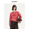 SELFWHO羊毛混纺纯色圆领毛衣女2024秋冬新款设计感宽松针织上衣 商品缩略图2