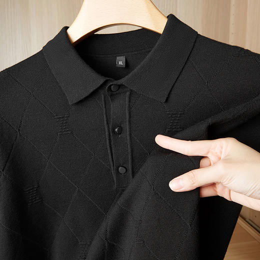 【新款DPF】大依优型大码翻领毛衣针织衫毛衫休闲加肥加大男士胖子大码内搭上衣打底衫 商品图1