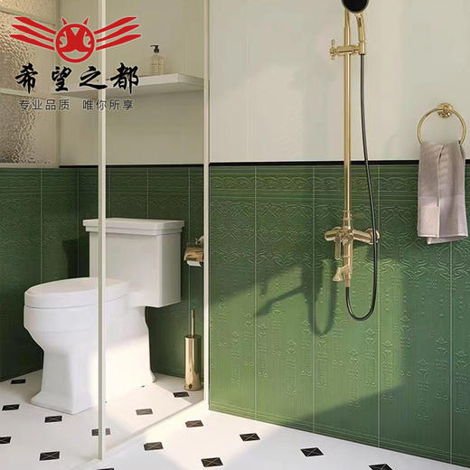 卫生间瓷砖墙砖法式厨房地板砖海基阳台复古布花砖松绿300x1200 商品图3