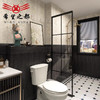 墙砖惹复古木纹法式墙纸花砖瓷砖防滑艺术卫生间砖娘地砖厨房黑色 商品缩略图3