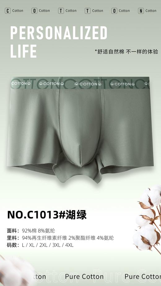 男士精梳棉腰头印花无痕棉花糖腰头撞色平角内裤1013 商品图1