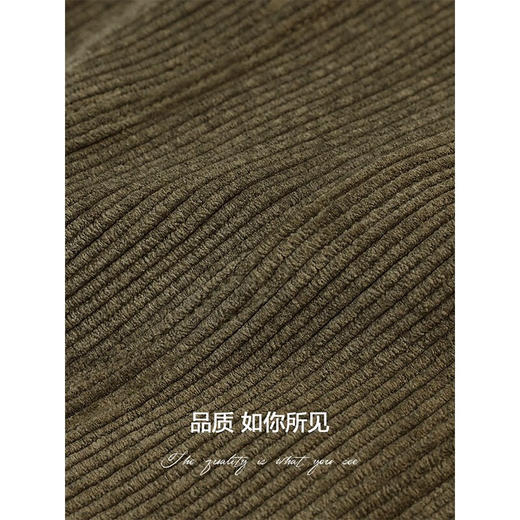 COCOBELLA工装风率性条绒休闲裤女宽松直筒灯芯绒长裤PA910 商品图4