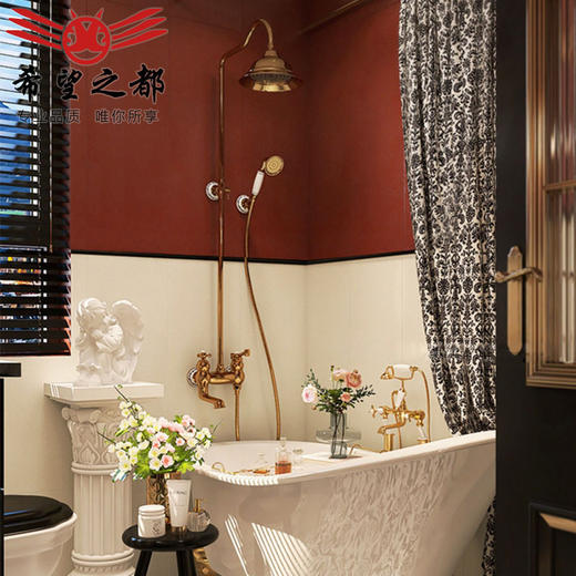 红尾葵墙砖花砖法式白色绿色阳台复古摩洛哥轻浮雕卫生间瓷砖厨房 商品图0