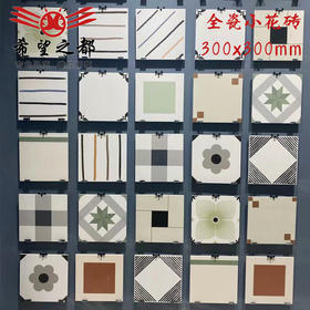 地砖全瓷网红小瓷砖民宿阳台厨房花砖卫生间法式墙砖300x300mm