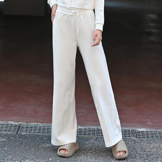 Beemen阔腿瑜伽裤女高腰外穿健身秋冬休闲抽绳运动长裤 商品图1