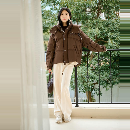 NEELLY纳俪商场同款冬季新款白鸭绒连帽羽绒服外套女时尚保暖外套N24104L06602 商品图2