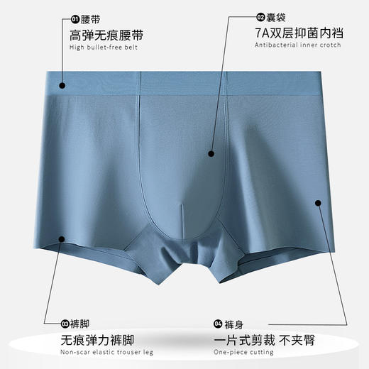 舒适亲肤 | 樱姿娜7A抗菌全棉舒适男士内裤 长绒棉/本命年大红内裤 3条礼盒装【非质量问题不退换，介意慎拍】 商品图6