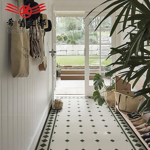 厨房全瓷花园拼花地砖小阳台卫生间花砖200x200mm复古墙砖厕所 商品图2