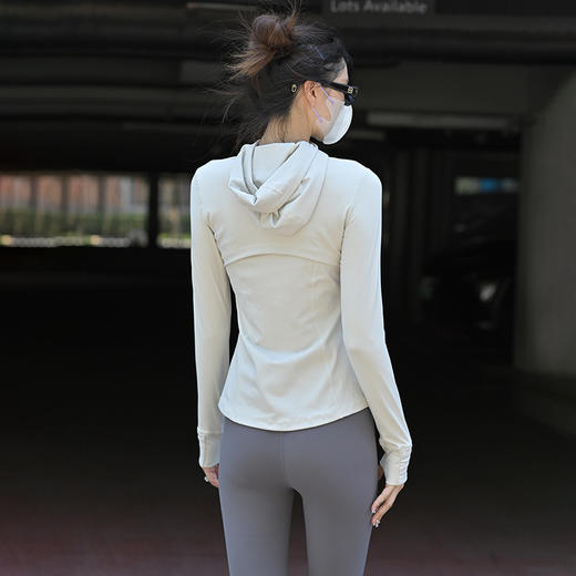 Beemen瑜伽服上衣女外穿透气长袖秋冬季连帽运动外套 商品图1