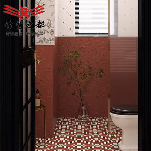 瓷砖复古花砖300800浴室厕所网红地砖法式花片卫生间小厨房墙面砖 商品图1