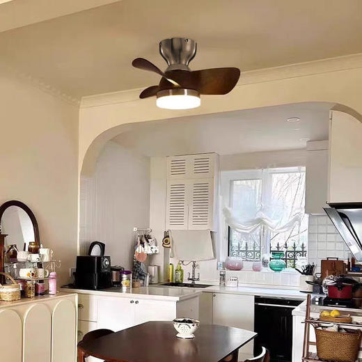 寸中古风扇纹色胡桃木复古变频电風扇22燈一体卧室家用吸顶灯餐厅 商品图2