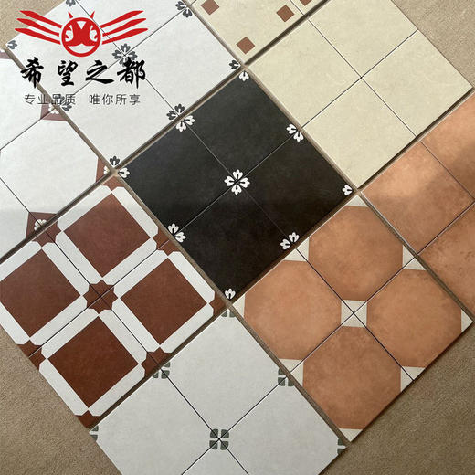 地砖复古阳台地面古风小砖卫生间玄关200x200法式厨房瓷砖中花砖 商品图0