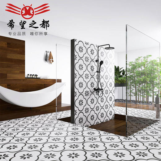 仿古砖mm地砖400厨房400瓷砖防滑花园餐厅卫生间花砖阳台x地面砖 商品图3