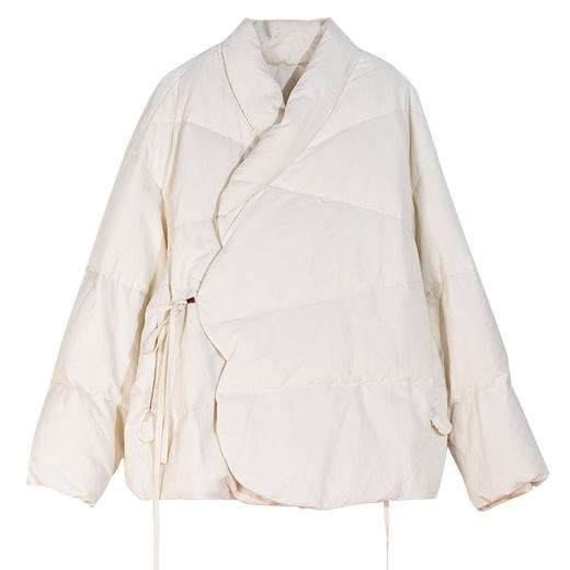 牧衣游原创 丝麻混纺羽绒服女冬新款文艺加厚保暖白鸭绒外套 碎念 商品图4