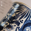 问鼎天石窑白陶泥元青花中号束腰杯（鱼藻纹） 商品缩略图3