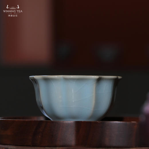 问鼎汝瓷收藏款传统天青宝相杯（缺货） 商品图0