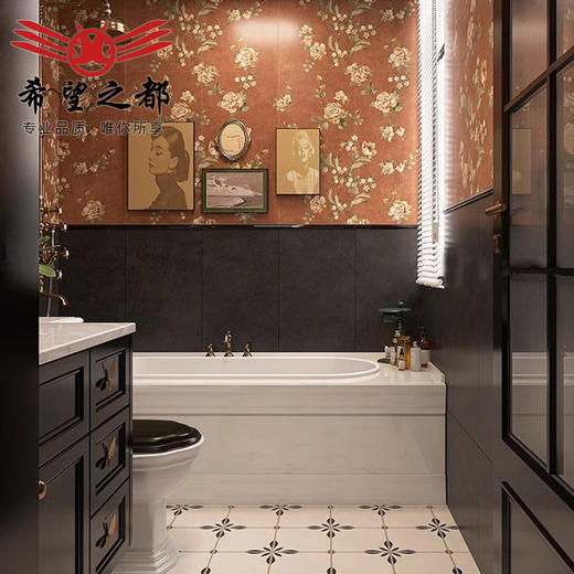 厨房浴室美拉德墙砖中法式x800mm瓷砖复古卫生间古风花砖400 商品图2