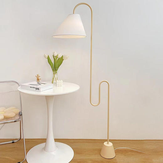 落地灯中古铁艺客厅北欧设计师落地灯弯曲落地灯餐厅布艺样板房 商品图3