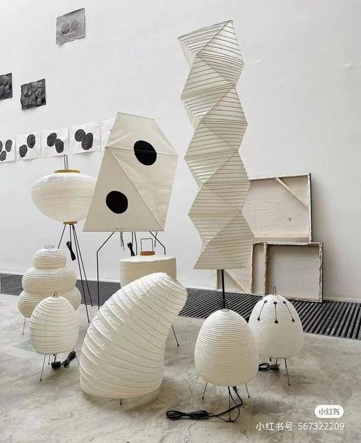 野口诧寂落地灯风书房勇民宿榻榻米卧室宣纸地灯台灯落地灯日式 商品图2