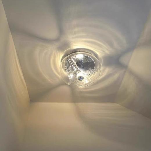 中古风设计师轻奢过关灯北欧氛围餐厅道灯玄玻璃纹包豪斯壁灯波浪 商品图3