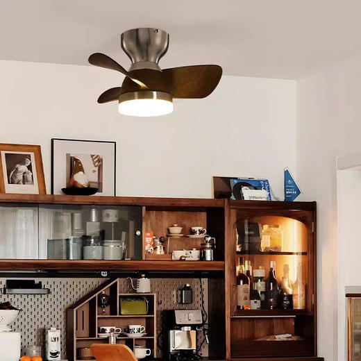 寸中古风扇纹色胡桃木复古变频电風扇22燈一体卧室家用吸顶灯餐厅 商品图3