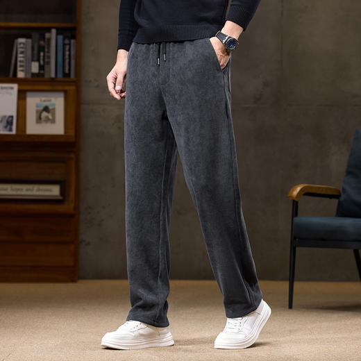 【灯芯绒】【DQ】大依优型大码松紧腰直筒休闲裤长裤男舒适休闲简约百搭加肥加大男装 商品图10