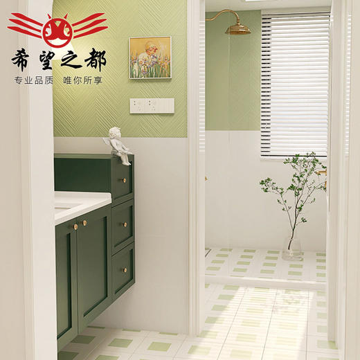 厕所厨房绿墙砖牛油果法式瓷砖复古地砖花砖300x600卫生间浴室 商品图1