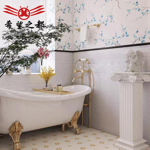 卫生间布霜白厨房墙砖地板砖300x1200法式瓷砖海基花砖复古阳台 商品图0